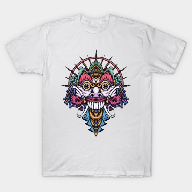Balinese Rangda with a Simple and Colorful Style T-Shirt by HAPcreative